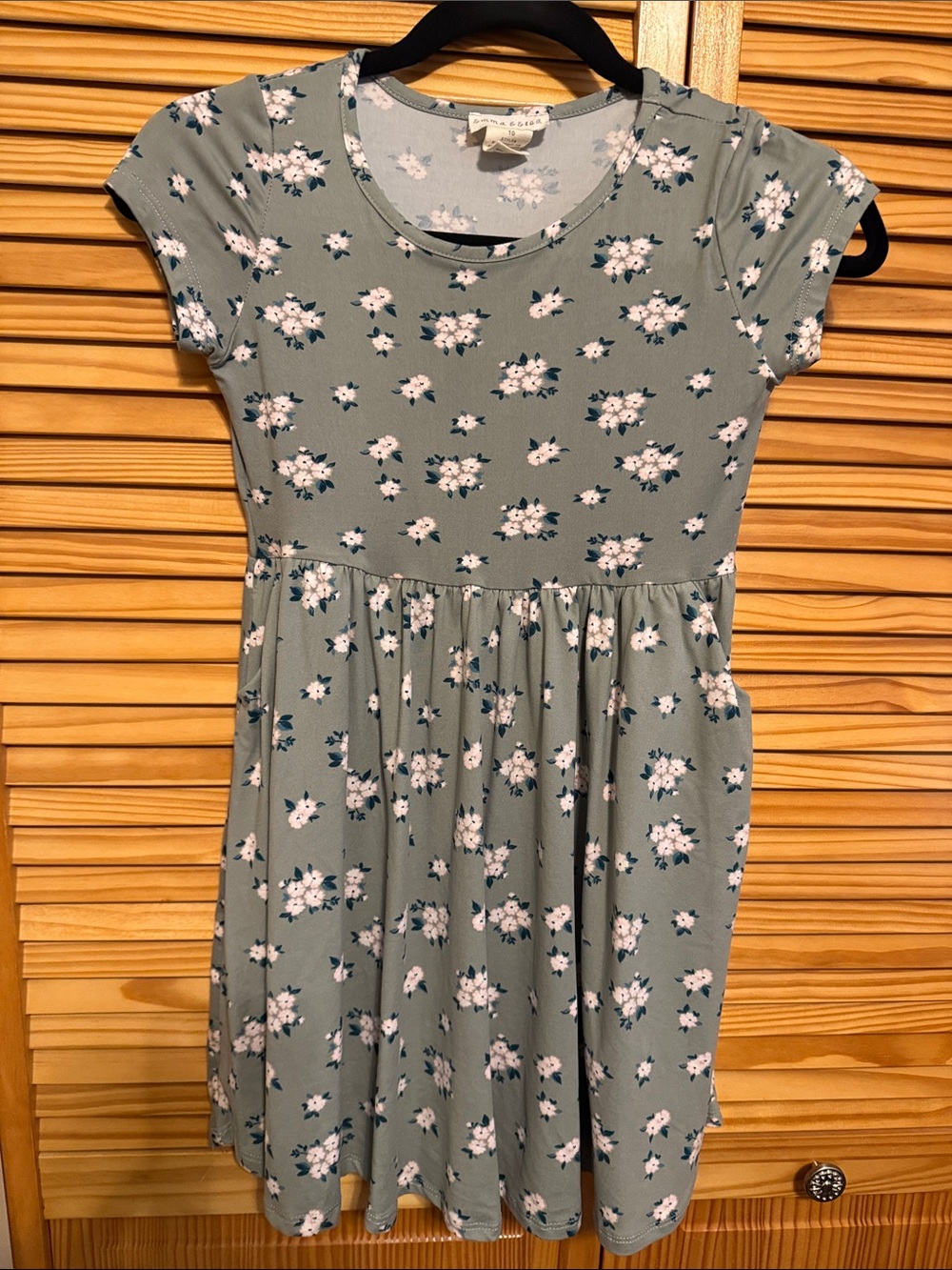 Girls' Sage Floral Short-Sleeve Dress - Unknown Brand